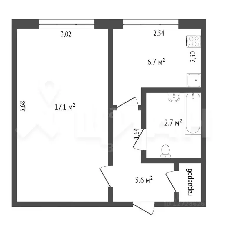 1-к кв. Калужская область, Калуга Николо-Козинская ул., 114 (31.0 м) - Фото 2