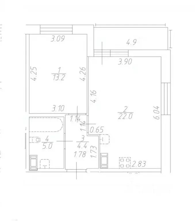 1-к кв. Санкт-Петербург ул. Среднерогатская, 11к2 (45.0 м) - Фото 2