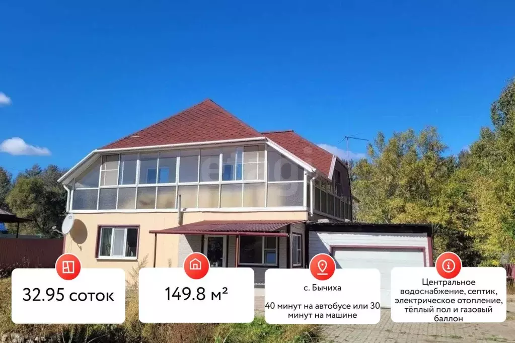 Дом в Хабаровский край, Хабаровский район, с. Бычиха  (150 м) - Фото 1