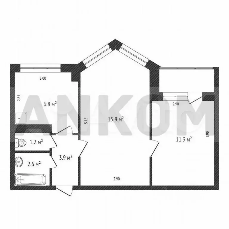 2-к кв. Красноярский край, Красноярск ул. Карла Маркса, 49 (41.0 м) - Фото 0
