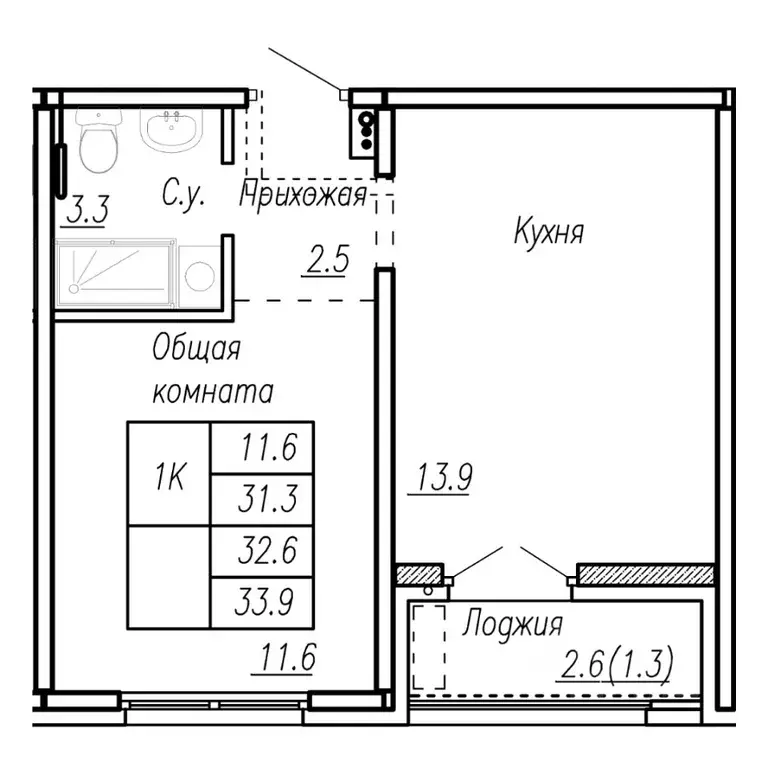 1-к кв. Алтайский край, Барнаул ул. Антона Петрова, 210Б (32.6 м) - Фото 0