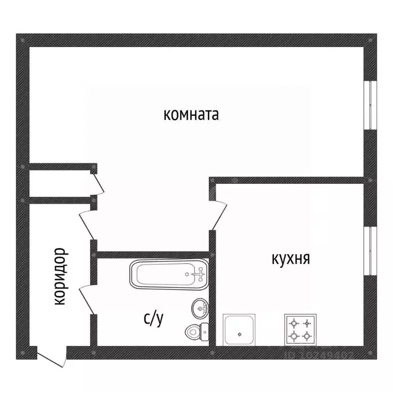 1-к кв. Башкортостан, Уфа ул. Коммунаров, 10 (30.8 м) - Фото 2
