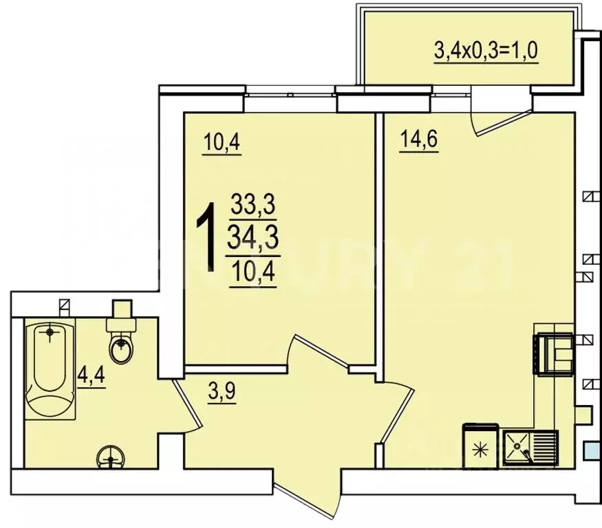 1-к кв. Адыгея, Тахтамукайский район, Старобжегокайское с/пос, Новая ... - Фото 1