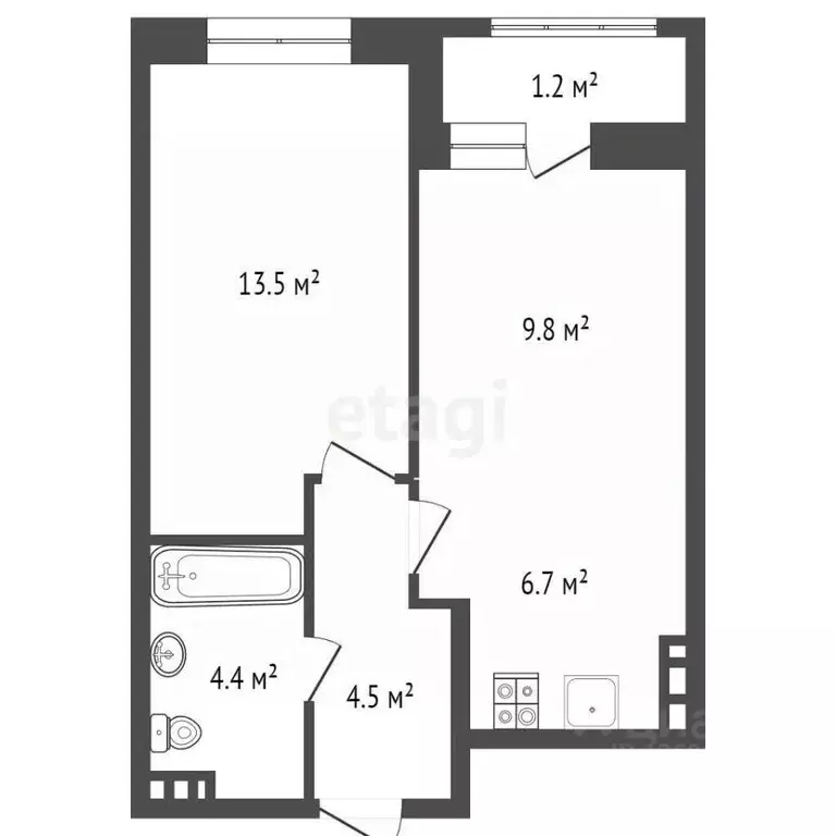 2-к кв. Москва Бунинские Кварталы жилой комплекс, к1.2 (40.1 м) - Фото 1