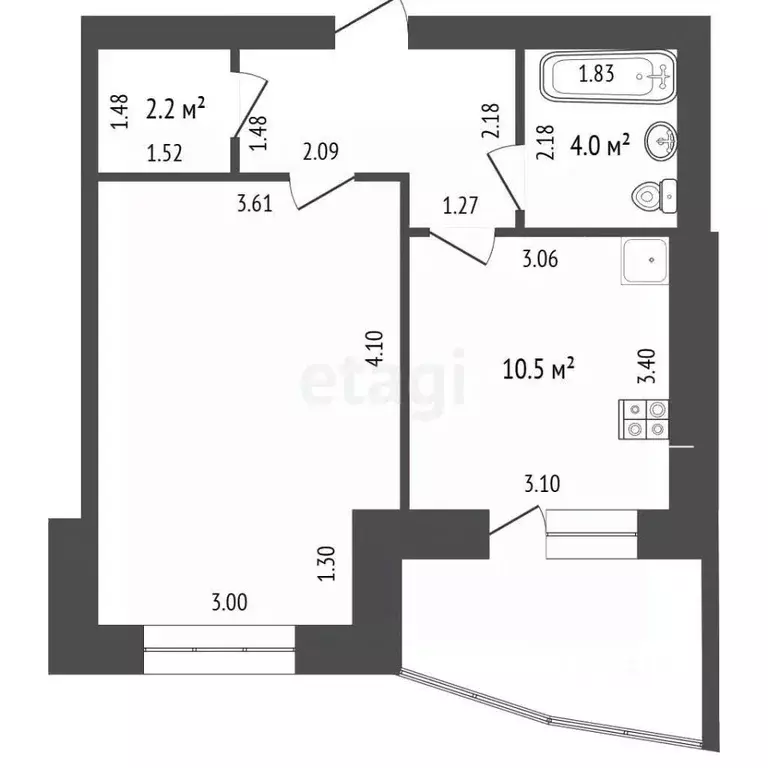 1-к кв. Мордовия, Саранск ул. Щорса, 27 (41.3 м) - Фото 2