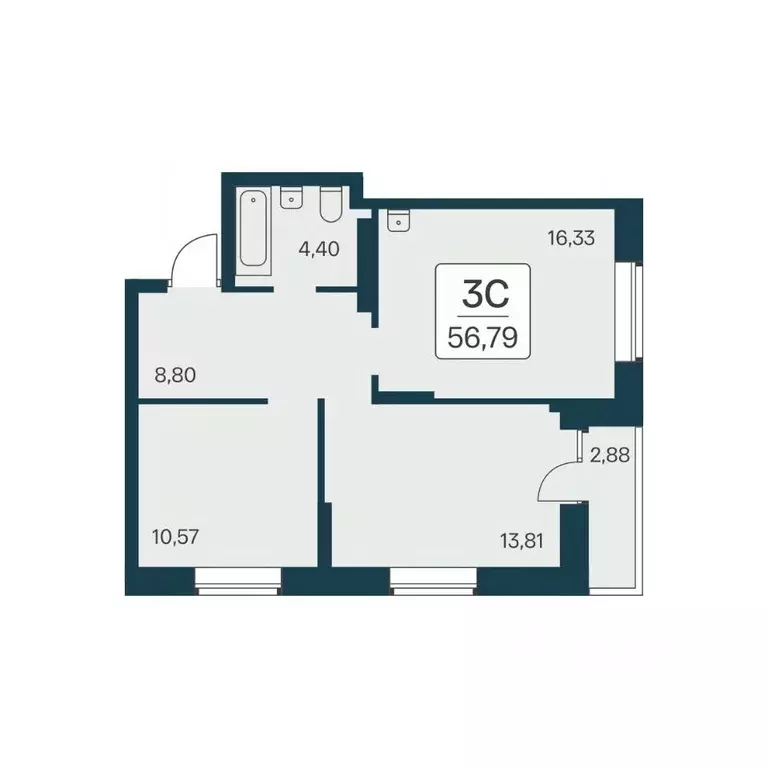 3-к кв. Новосибирская область, Новосибирск Игарская ул., 33 (56.79 м) - Фото 0