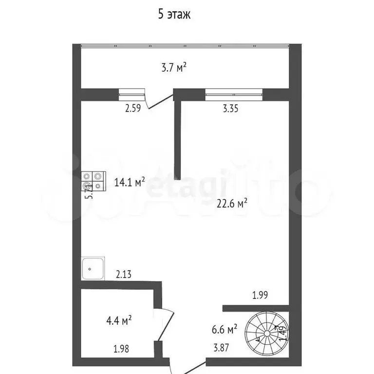 3-к. квартира, 104 м, 5/5 эт. - Фото 1