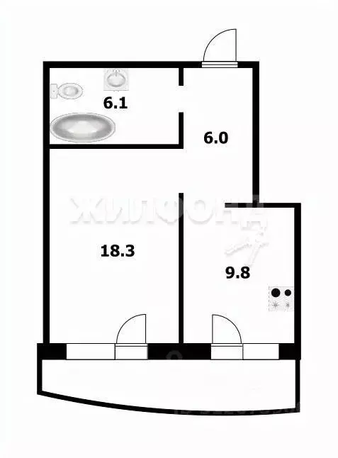 1-к кв. Новосибирская область, Новосибирск ул. Кирова, 25 (47.0 м) - Фото 0