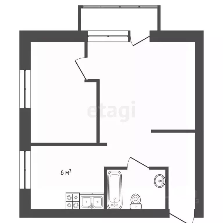 1-к кв. Санкт-Петербург Челябинская ул., 49 (31.3 м) - Фото 2