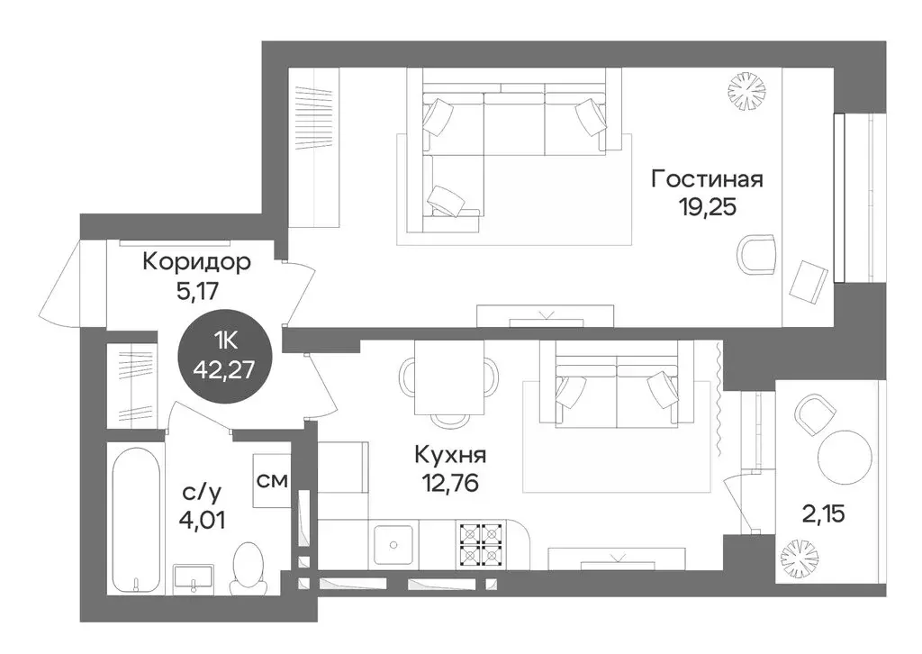 1-комнатная квартира: Новосибирск, Советский район, микрорайон ... - Фото 0