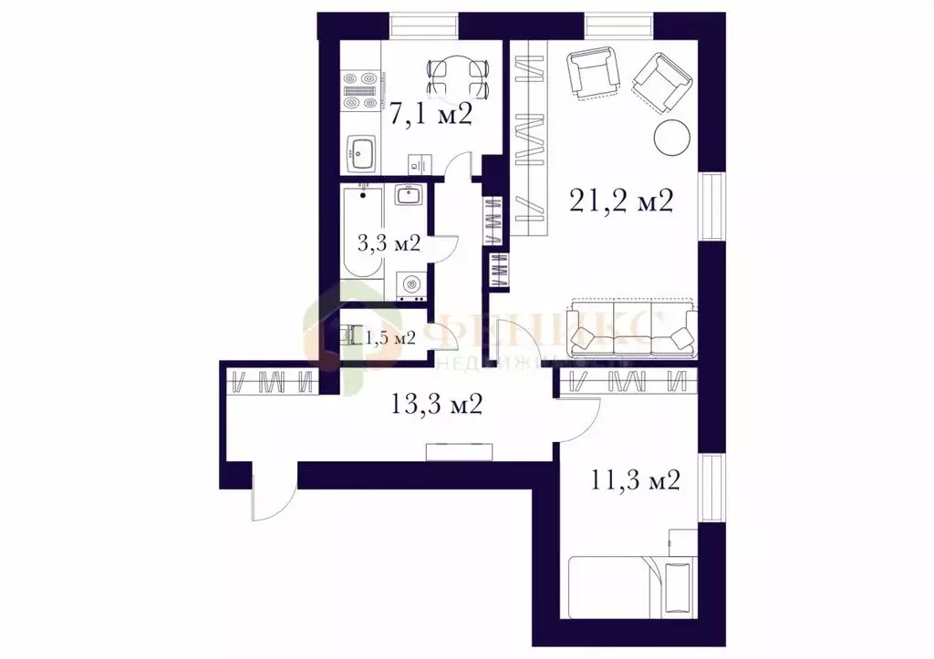 2-комнатная квартира: Волхов, улица Профсоюзов, 7 (58 м) - Фото 2