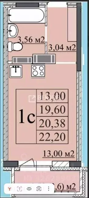 Студия Ярославская область, Ярославль ул. Старая Костромская, 6 (20.38 ... - Фото 2