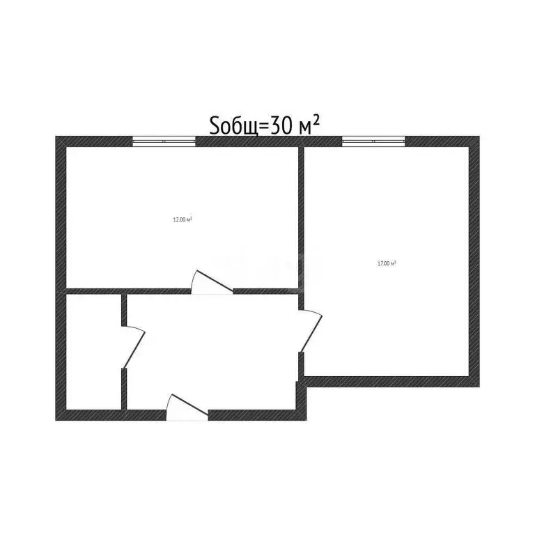 1к в 2-комнатной квартире (30 м) - Фото 0