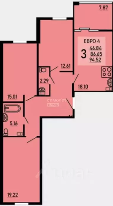 4-к кв. Липецкая область, Липецк Студеновская ул., 23Б (94.52 м) - Фото 1