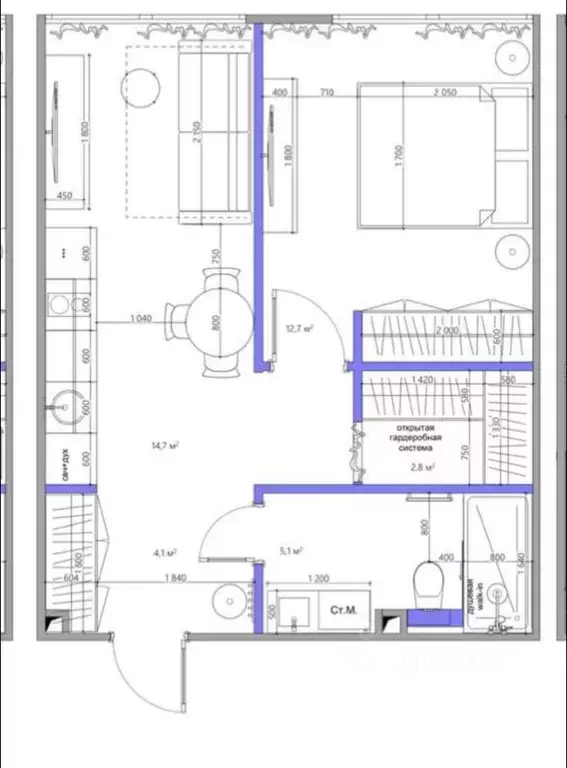 1-к кв. Москва Новоостаповская ул., 20 (40.0 м) - Фото 1