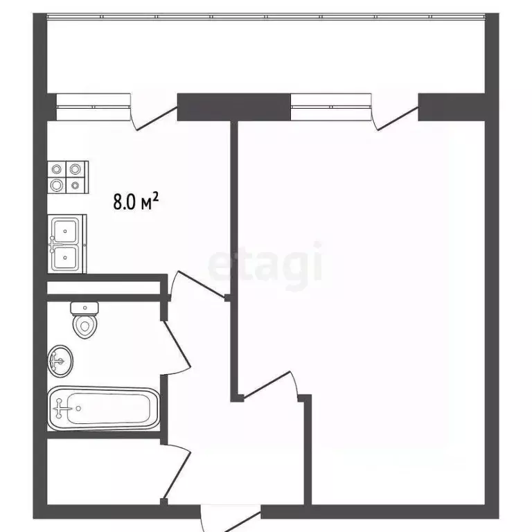 1-к кв. Татарстан, Набережные Челны Московский просп., 96 (30.0 м) - Фото 2