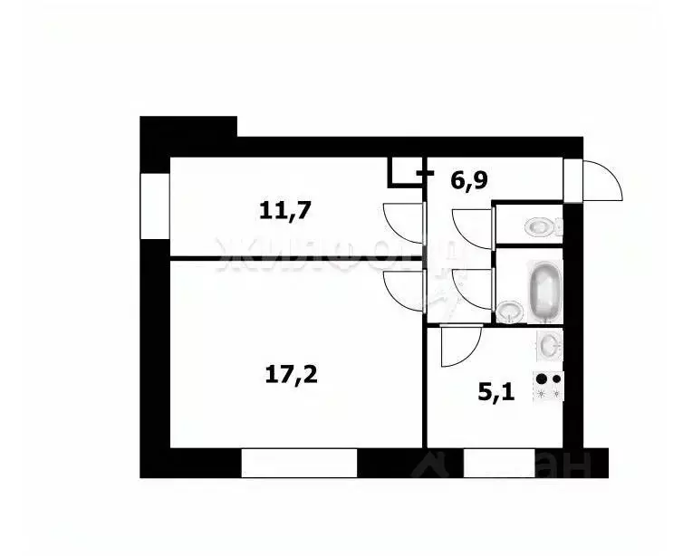 2-к кв. Новосибирская область, Новосибирск ул. Невельского, 7 (45.2 м) - Фото 0