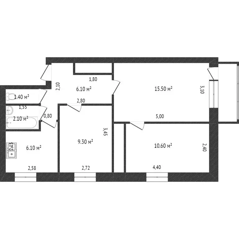 3-комнатная квартира: Миасс, улица Академика Павлова, 1 (52 м) - Фото 0