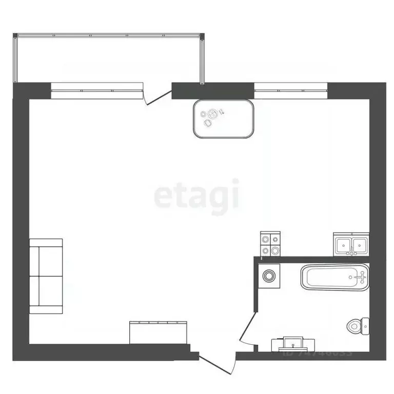 Студия Крым, Евпатория ул. Фрунзе, 28 (21.7 м) - Фото 1