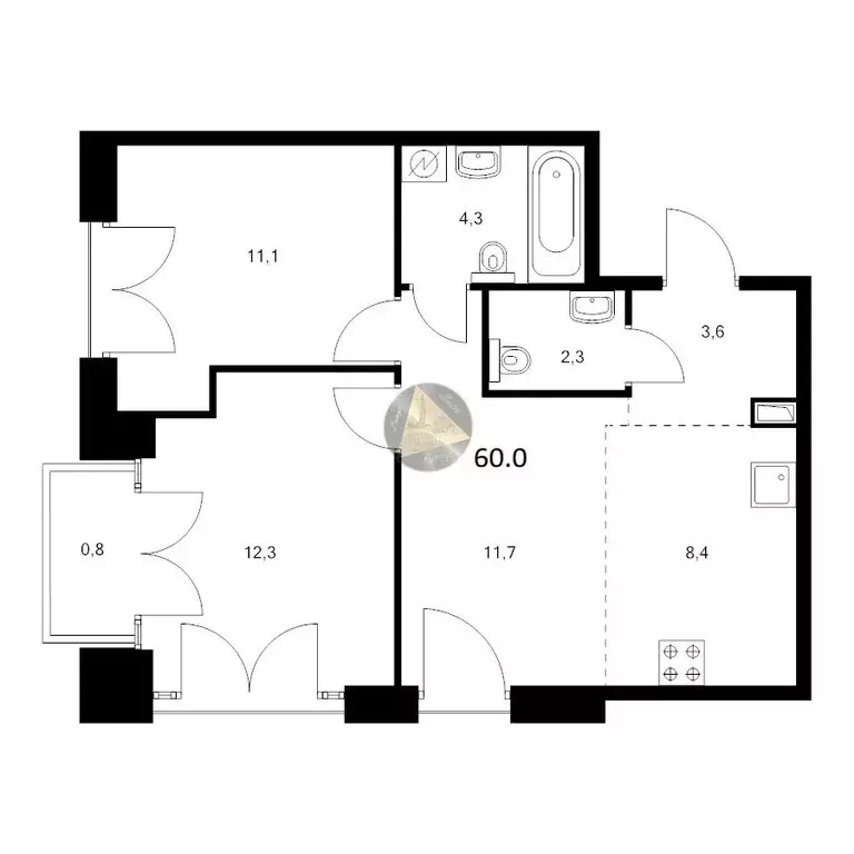 2-комнатная квартира: Санкт-Петербург, набережная Обводного канала, ... - Фото 1