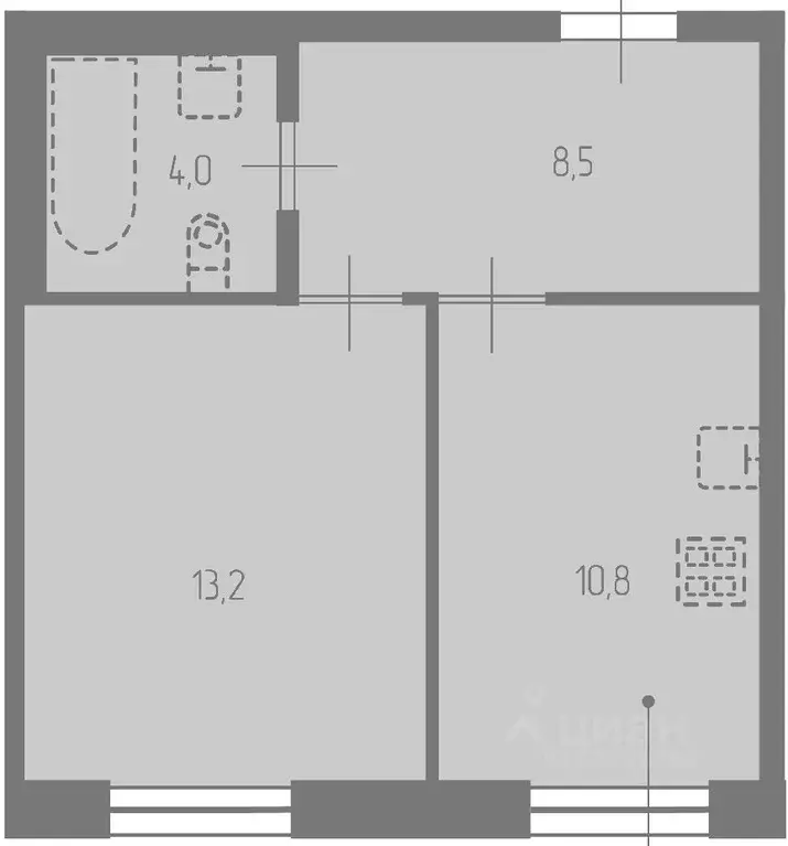 1-к кв. Санкт-Петербург ул. Одоевского, 21к1 (36.3 м) - Фото 2