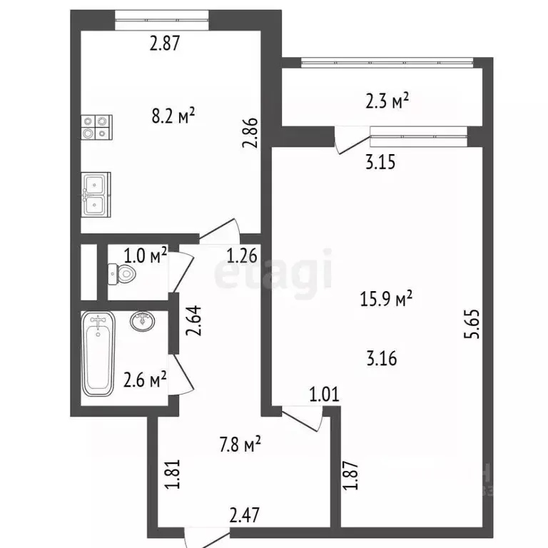 1-к кв. Санкт-Петербург ул. Лени Голикова, 6К1 (35.5 м) - Фото 2