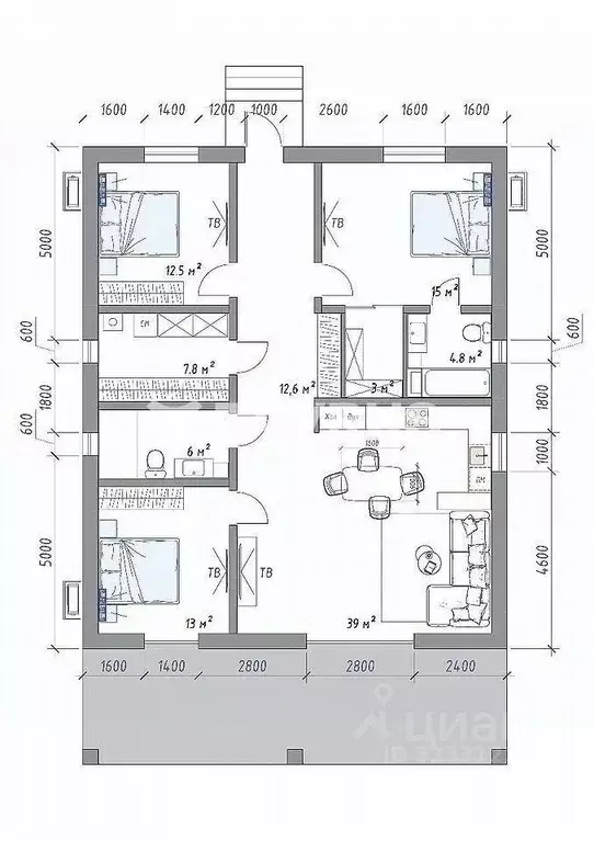 Дом в Крым, Симферопольский район, Перовское с/пос, Дубки 2 массив ул. ... - Фото 1