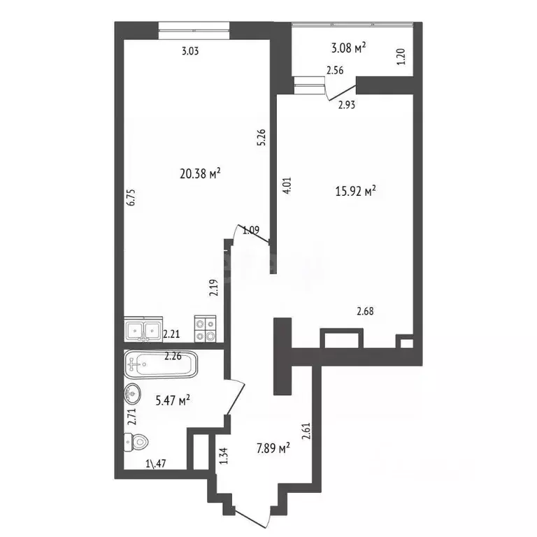 1-к кв. Мордовия, Саранск ул. Полежаева, 94 (52.7 м) - Фото 2