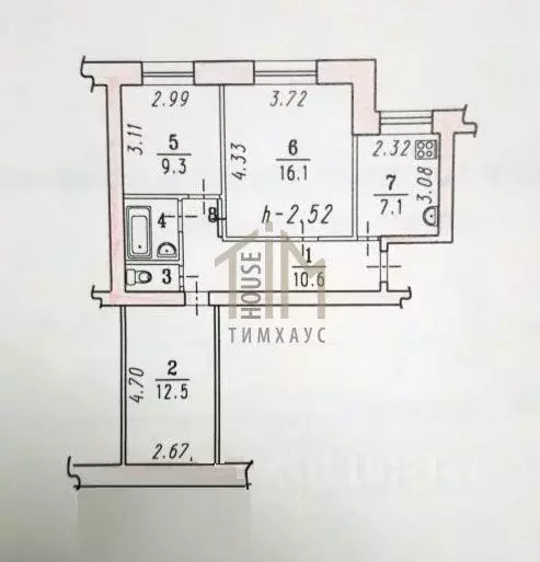3-к кв. Омская область, Омск Харьковская ул., 25к2 (59.4 м) - Фото 1
