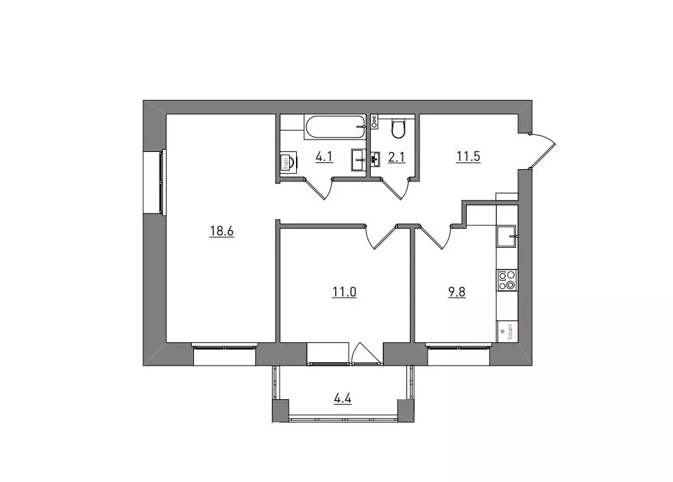 2-к кв. Кировская область, Киров городской округ, пос. Чистые Пруды ... - Фото 2