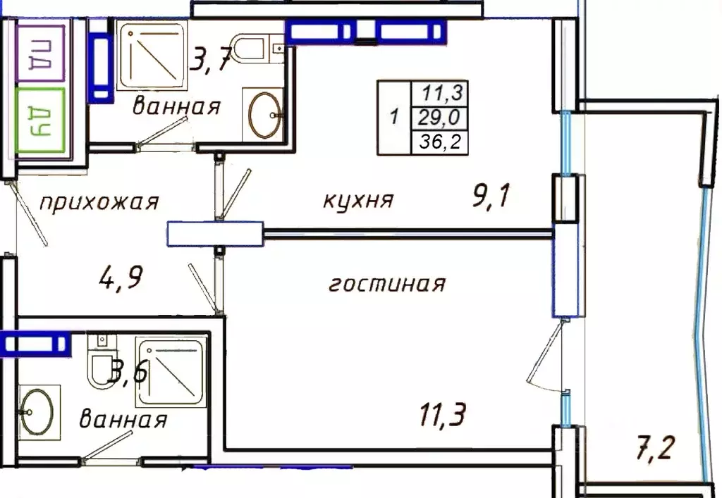 1-к кв. Крым, Ялта городской округ, Гурзуф пгт  (36.2 м) - Фото 0