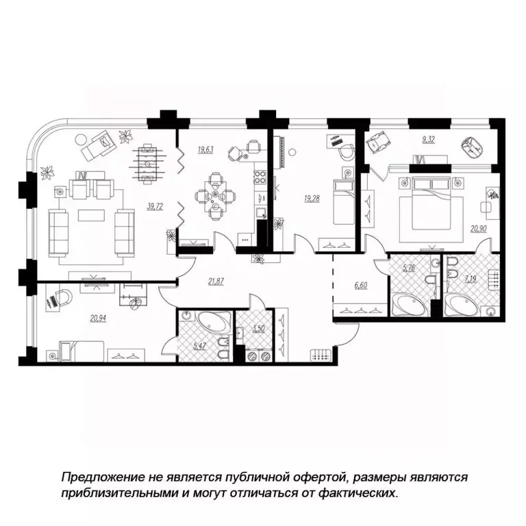 4-к кв. Санкт-Петербург проезд Петровская коса, 6к1 (180.4 м) - Фото 0