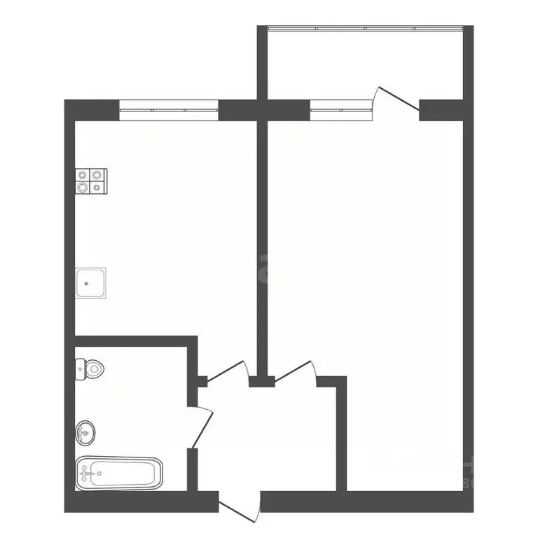 1-к кв. Тульская область, Алексин Арматурная ул., 34Б (33.0 м) - Фото 1