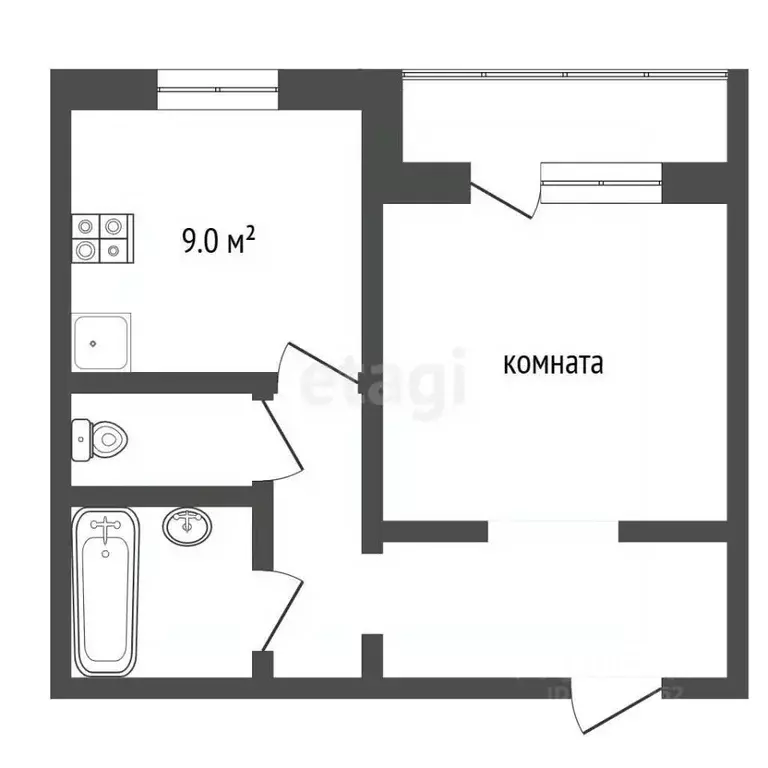 1-к кв. Челябинская область, Челябинск ул. Академика Королева, 27а ... - Фото 1