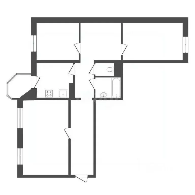 3-к кв. Тюменская область, Тюмень ул. Муравленко, 9 (75.4 м) - Фото 1