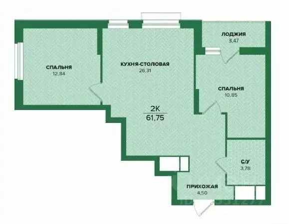 2-к кв. Тульская область, Тула  (61.75 м) - Фото 0