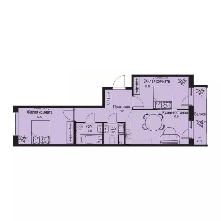 2-к кв. Ленинградская область, Всеволожский район, Заневское городское ... - Фото 1