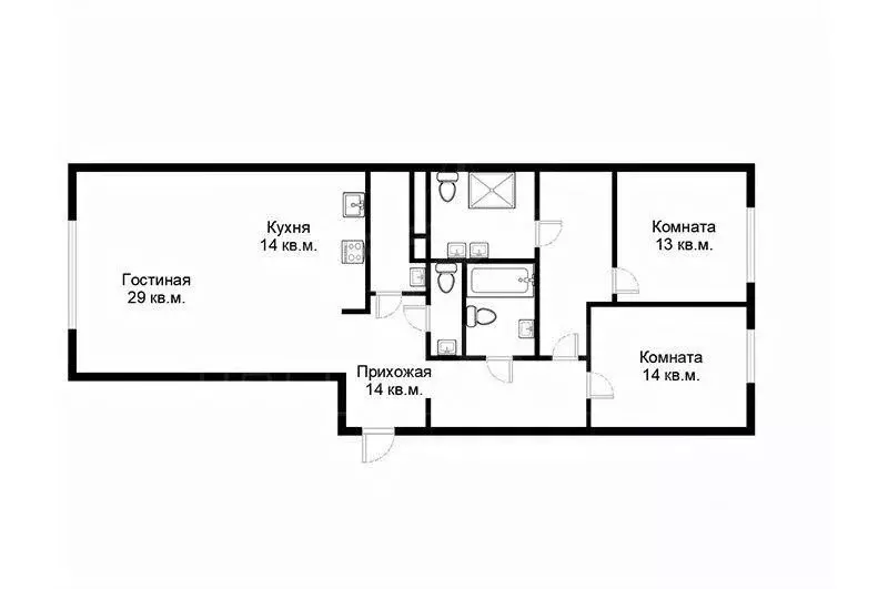 3-к кв. Москва Мосфильмовская ул., 1к4 (111.0 м) - Фото 1