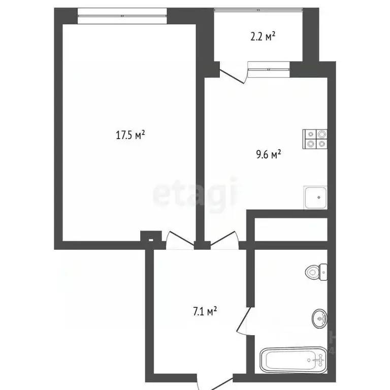 1-к кв. Тюменская область, Тюмень Солнечный проезд, 25к1 (39.2 м) - Фото 1
