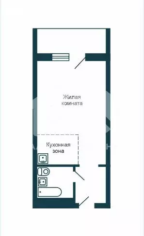 Квартира-студия: Новосибирск, Пригородная улица, 9 (33 м) - Фото 1