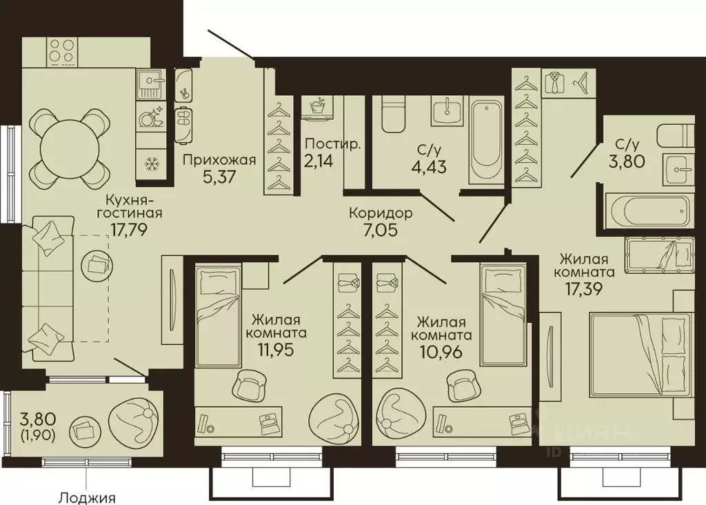 3-к кв. Свердловская область, Екатеринбург Вокзальный жилрайон,  ... - Фото 1