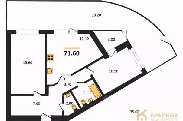 2-к кв. Воронежская область, Воронеж бул. Содружества, 1 (71.6 м) - Фото 0