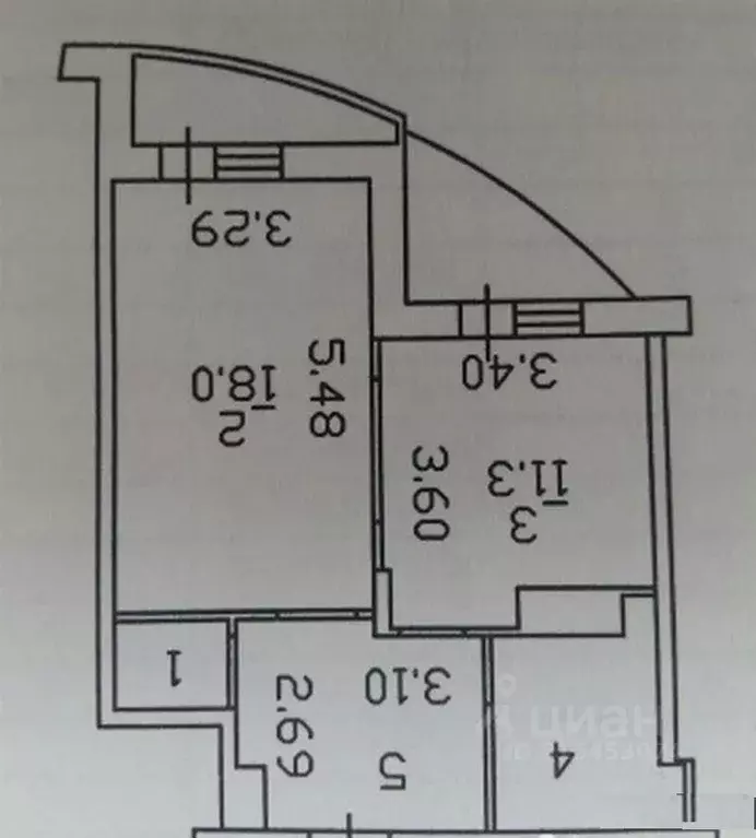 1-к кв. Владимирская область, Владимир ул. Крайнова, 4 (45.0 м) - Фото 0