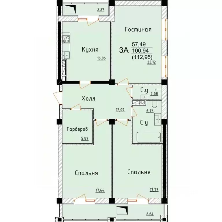 3-к кв. Дагестан, Дербент ул. Графа Воронцова, 80 (112.95 м) - Фото 0