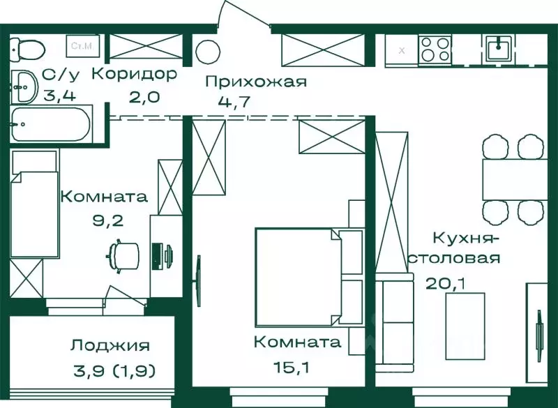 2-к кв. Алтай, Майминский район, с. Майма  (56.4 м) - Фото 0