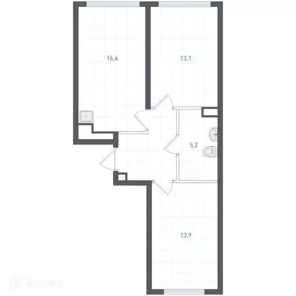 Продаётся 2-к квартира, 55.1 м - Фото 1