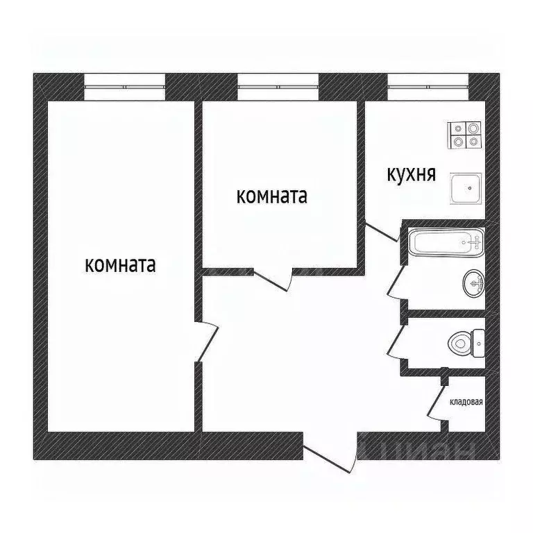 2-к кв. Ленинградская область, Кириши ул. Энергетиков, 11 (43.7 м) - Фото 1