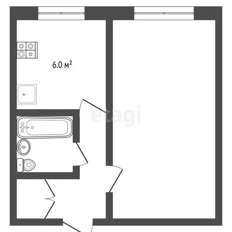 1-к кв. Московская область, Раменское ул. Коминтерна, 7 (28.0 м) - Фото 2