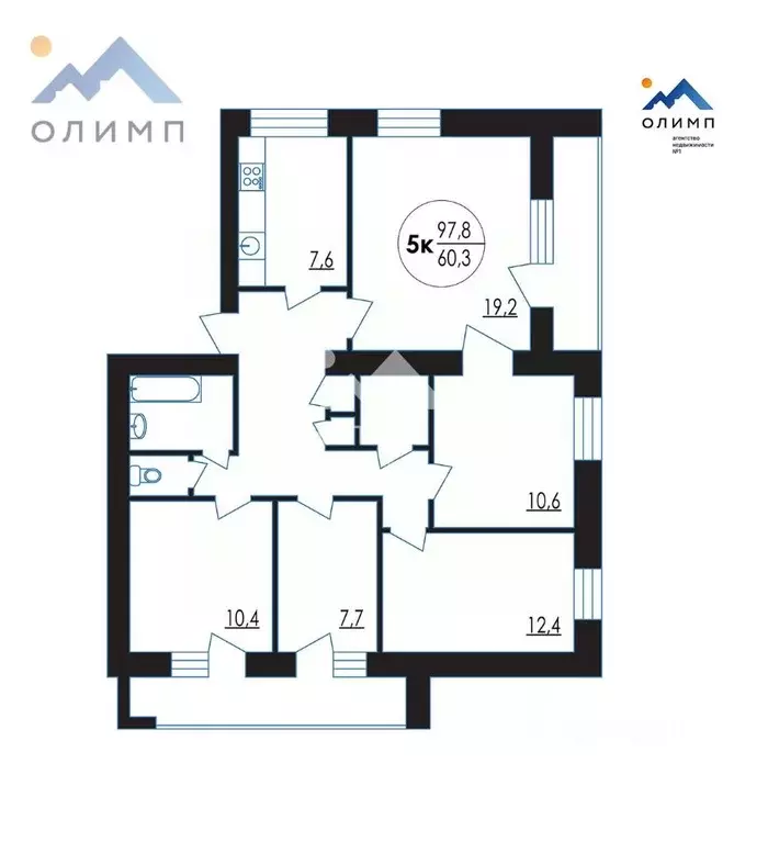 4-к кв. Вологодская область, Вологда ул. Дзержинского, 15 (91.3 м) - Фото 1