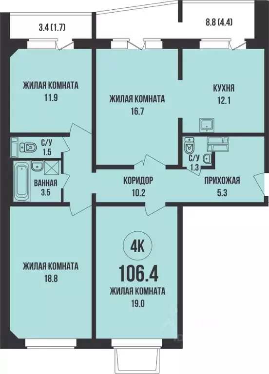 3-к кв. Новосибирская область, Новосибирск ул. Имени генерал-майора ... - Фото 0